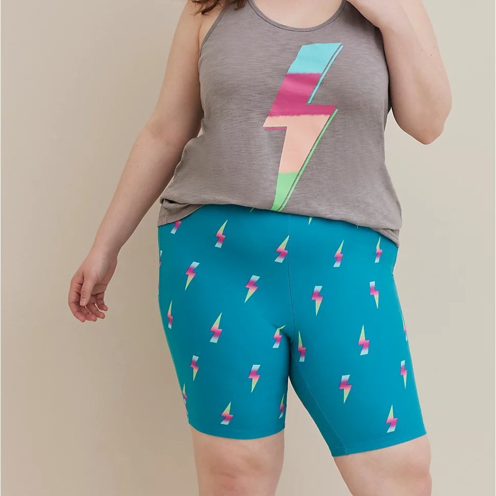 TORRID Sizes LARGE (0), 1X Foxy Sleep Short w/o Tie 9" Inseam Blue Lightning NEW - Picture 5 of 5